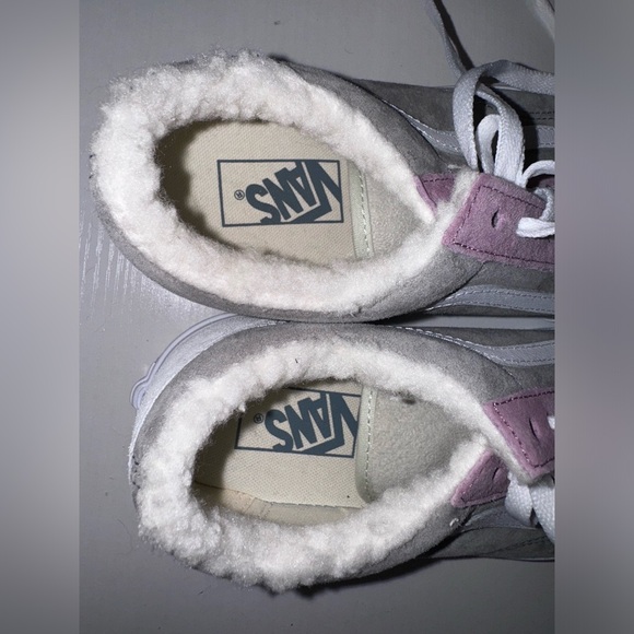 Unworn Vans Old Skool Suede Sherpa Pink Grey - Picture 13 of 16
